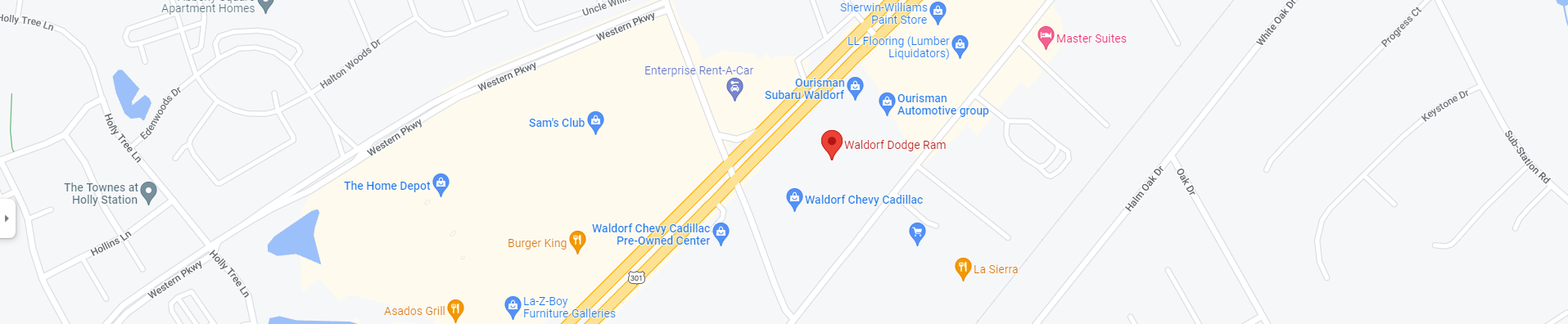 Waldorf Dodge Map
